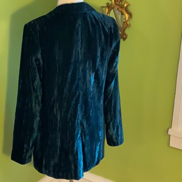 Buddy Love pine green crushed velvet blazer - Picture 3 of 5